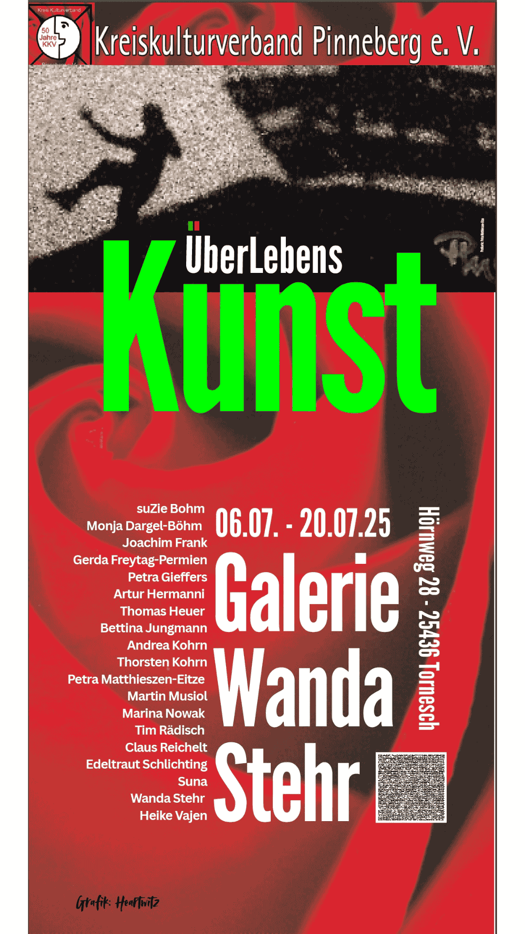 Flyer Seite 1Überlebenskunst Kreiskulturverein Pinneberg Galerie Stehr 2025