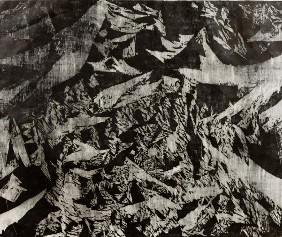 Andrey Kolesnikoff Steinwüste Holzschnitt 3 Galerie Stehr 2025